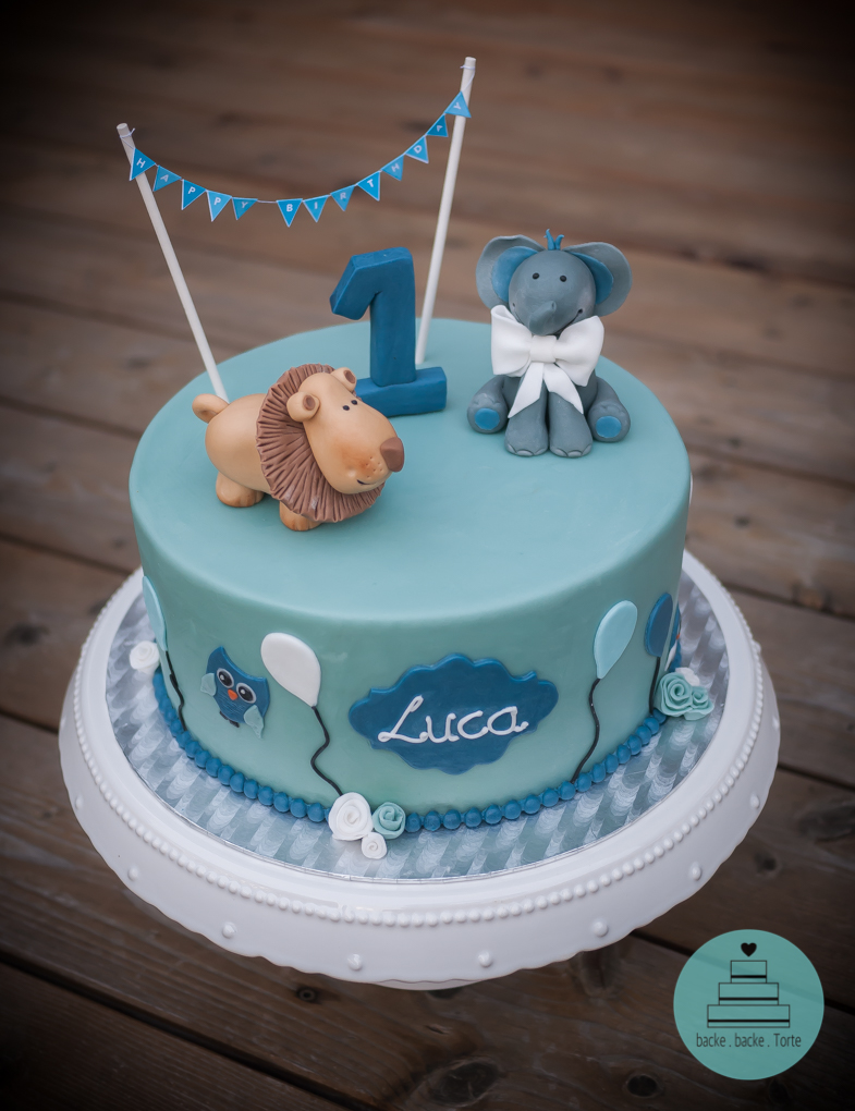 Geburtstagstorte . Elefant . Löwe . Eule . Motivtorte