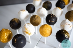 CakePops . Hochzeit . goldschwarzweiß .