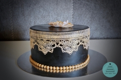 Geburtstagstorte . Hochzeitstorte . schwarz gold . elegant . Motivtorte .